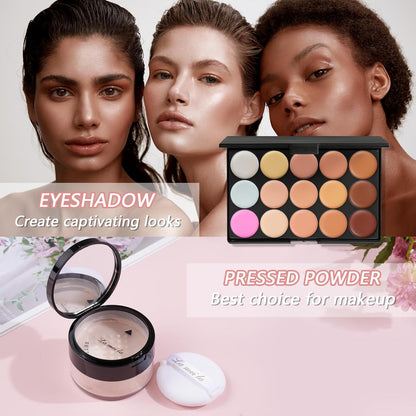 All in One Makeup Kit for Women Multi-Purpose Makeup Set - Eyeshadow Palette, Concealer Foundation Adult Professional and Beginner Portable Full Trunk Makeup Kits Women'S Full Kit