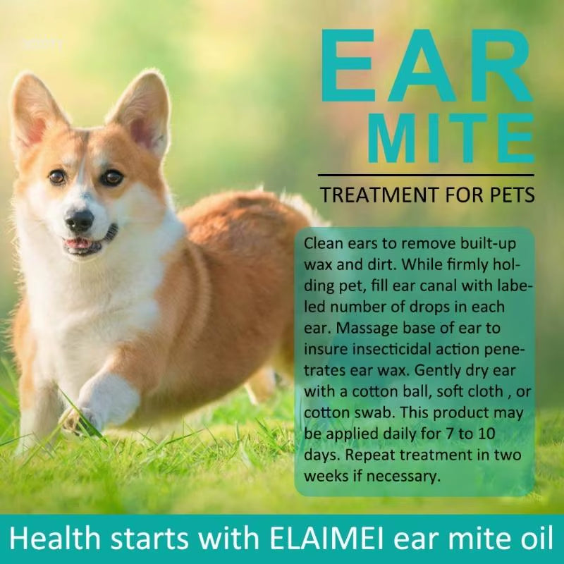 Earmite Oil Treatment for Dogs and Cats - Pet Ear Cleaner and Wash for Ear Canal Health