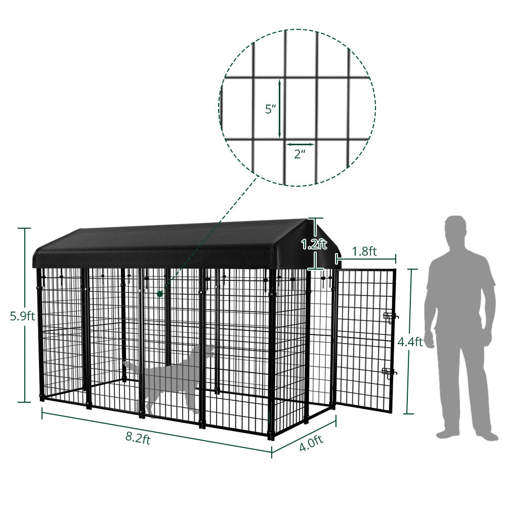 Pawgiant Oversized Large Dog Kennel Outdoor Anti-Uv Dog Playpen House Fence Pet Crate US