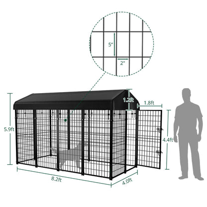 Pawgiant Oversized Large Dog Kennel Outdoor Anti-Uv Dog Playpen House Fence Pet Crate US