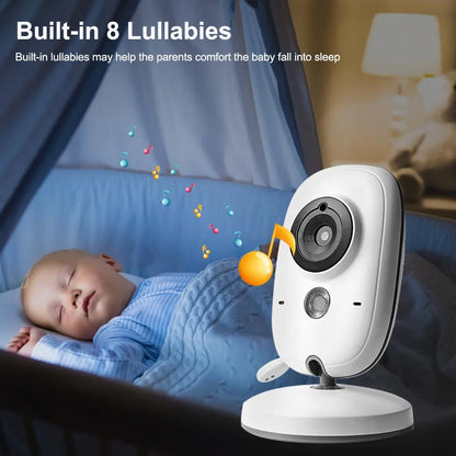 3.5-Inch Video Baby Monitor with Night Vision, Two-Way Audio, Video Surveillance, and Temperature Monitoring