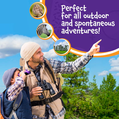 Think Peak Blue Binoculars - Compact Outdoor Adventure and STEM Educational Tool for Children Aged 3-12, Perfect for Bird Watching, Camping, and Nature Exploration
