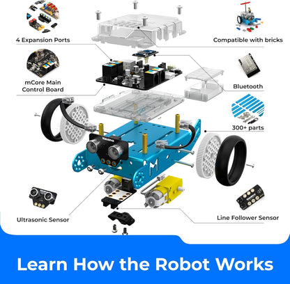 Mbot Robotics Kit for Children Ages 8-12: Learn Coding with Scratch and Arduino - STEM Educational Science Kit for Boys and Girls