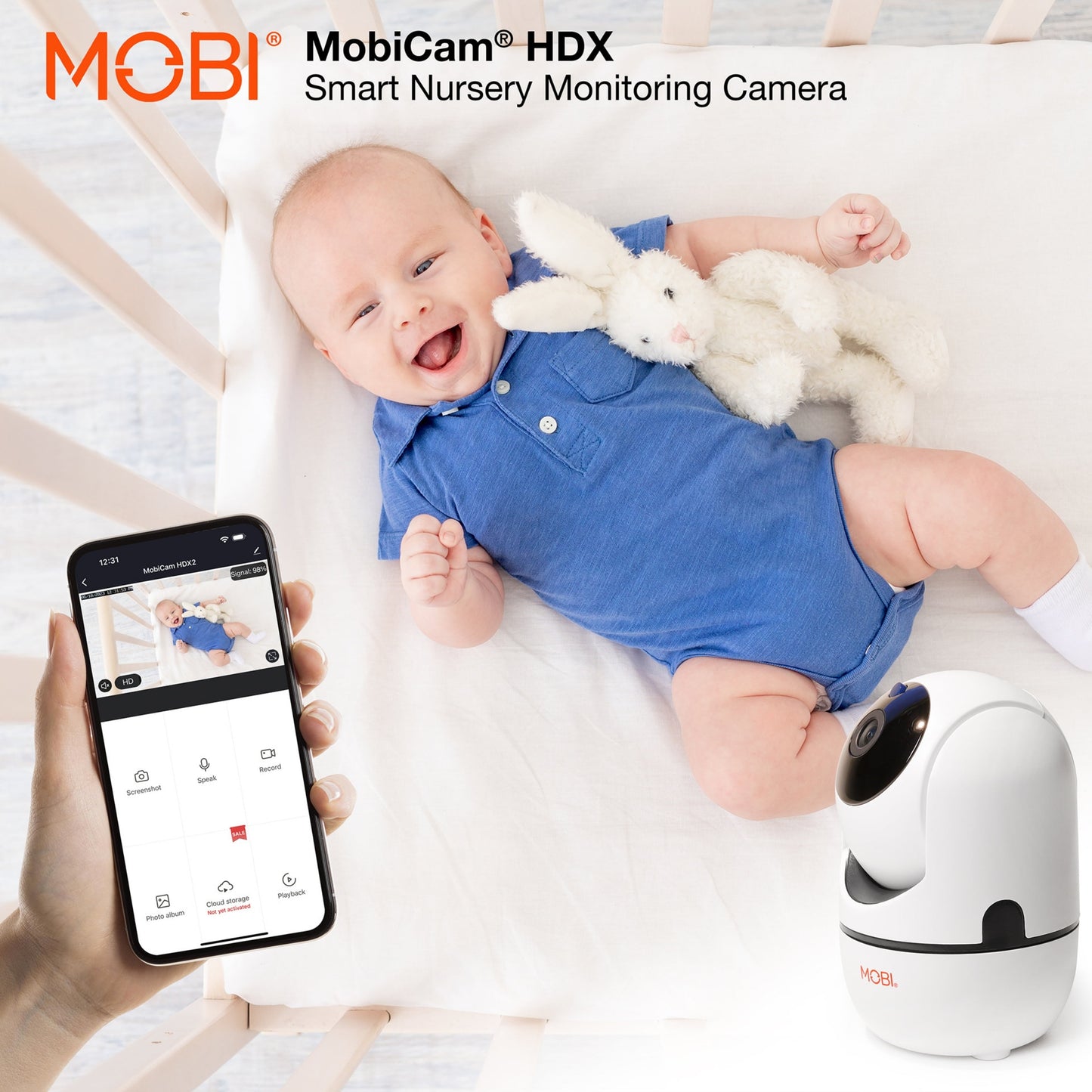 HDX Wi-Fi Pan & Tilt Smart Nursery Camera with Full HD Video, Night Vision, Motion Detection, Two-Way Audio, Remote Viewing, and Recording via Free App