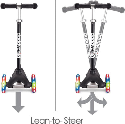 3-Wheel Kick Scooter for Children Aged 3-6, Featuring Light-Up Wheels for Boys and Girls