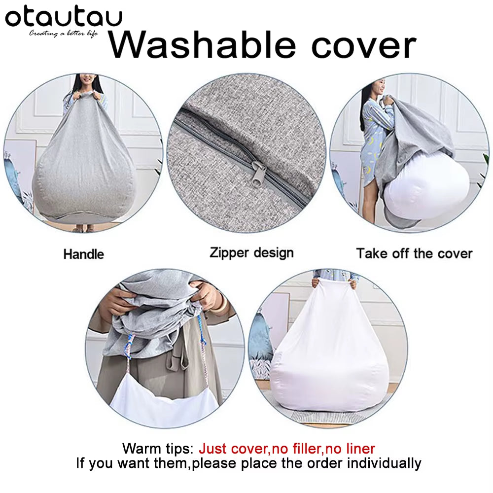 XXL Bean Bag Inner Wash Bag - Dustproof Storage Cover for Giant Pouf Lounge Furniture