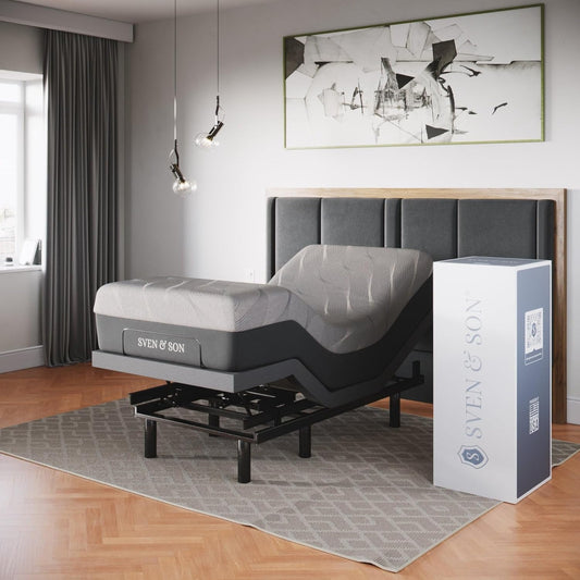 Classic Adjustable Bed Base with Head and Foot Lift, Massage Function, Under-Bed Lighting, USB Ports, Gel Memory Foam, Zero Gravity Smart Frame - Twin XL with 14-Inch Medium Soft Hybrid Spring Mattress
