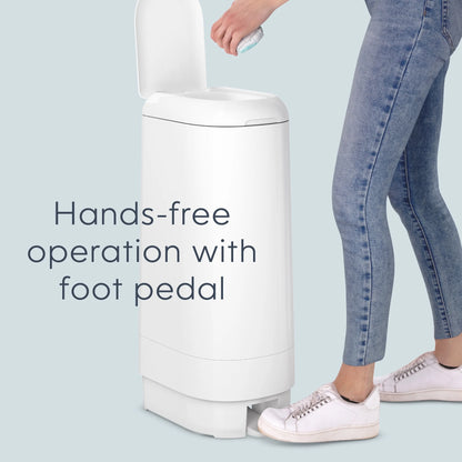 Premium White Gift Set: Includes 1 Diaper Pail and 48 Convenient Refill Bags