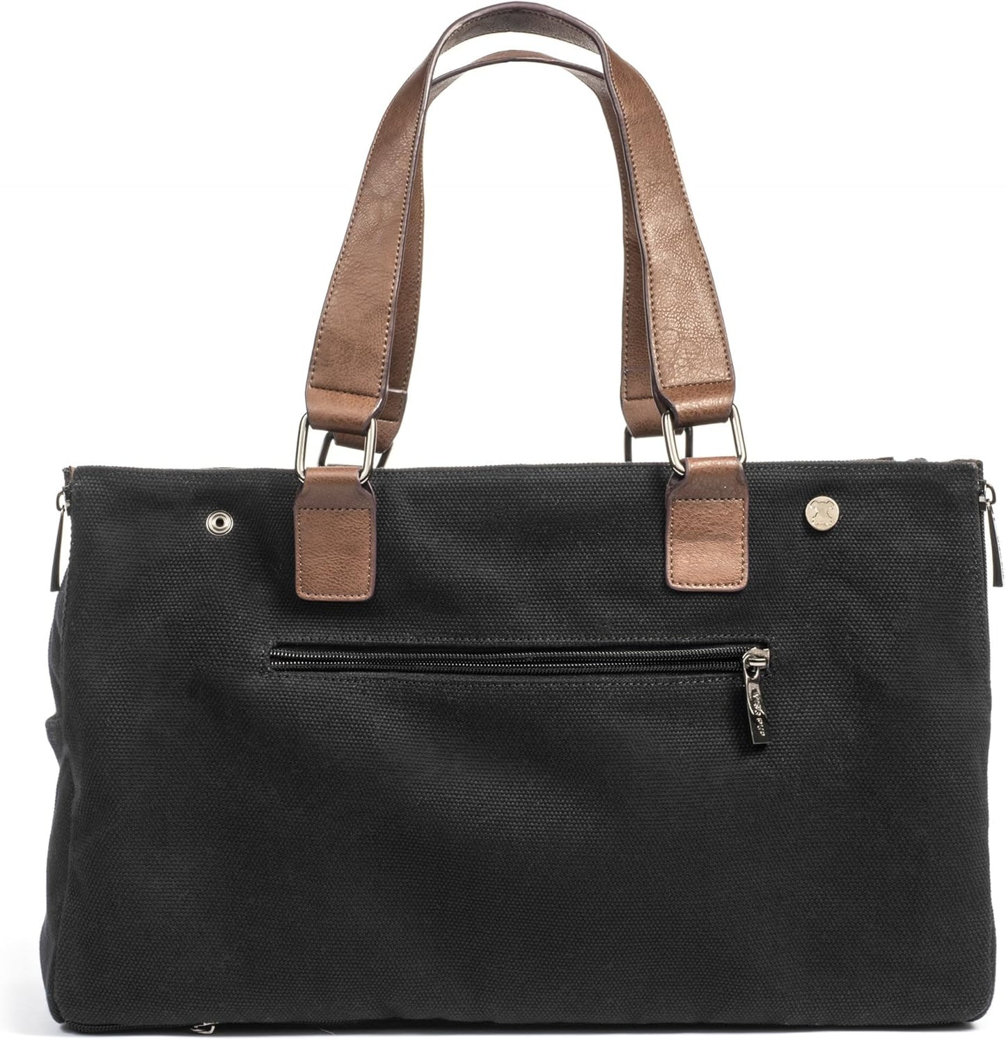 Weekend Black Canvas Interchangeable Airline Approved Pet Carrier Combo with Pockets for Small Dogs (Pet Carrier Base & Shell Tote)