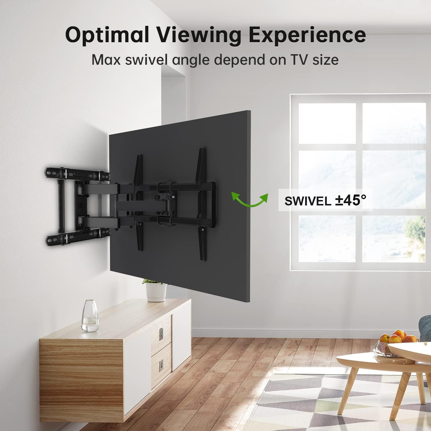Full Motion TV Wall Mount 42"-84" TVS, Fits 16" 18" or 24" Studs, Heavy Duty TV Mounts Bracket with Dual Articulating Arms Tilt Swivel Extension Max VESA 600X400Mm, Weight Capacity 110Lbs