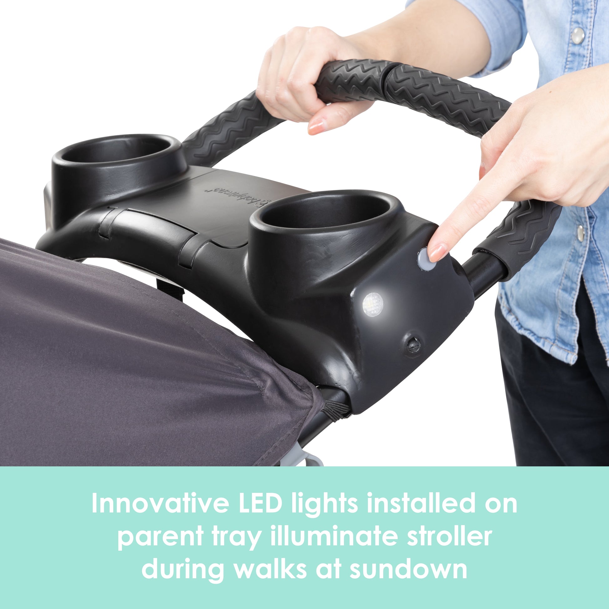 Xcel-R8 Plus Jogging Stroller with LED Lighting in Liberty Grey