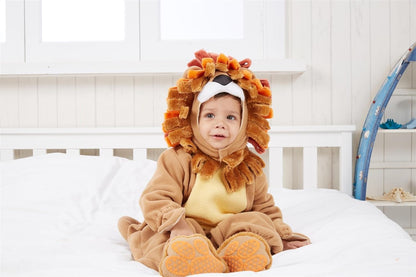 Toddler Lion Costume with Toy Zebra for Halloween Dress-Up Party