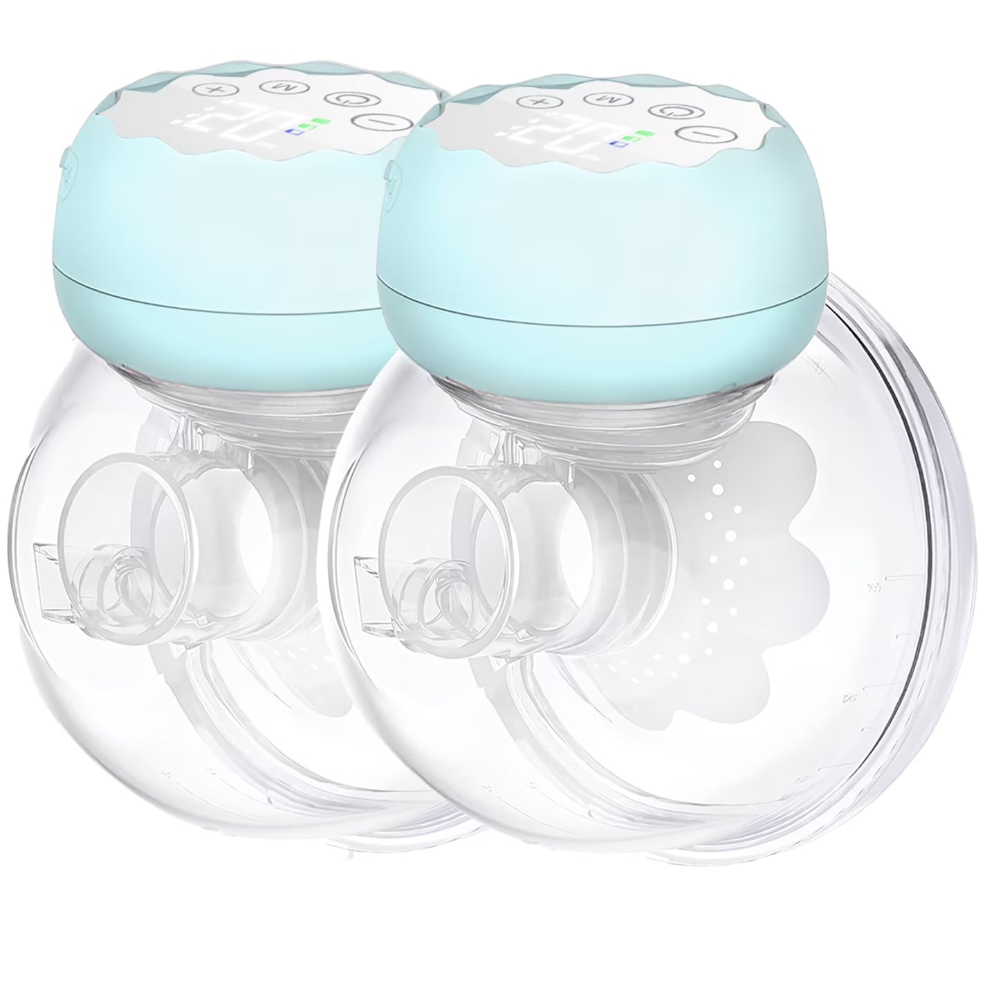 Portable Electric Hands-Free Breast Pump Set with 4 Modes and 12 Adjustable Levels - Dual Pack in Blue