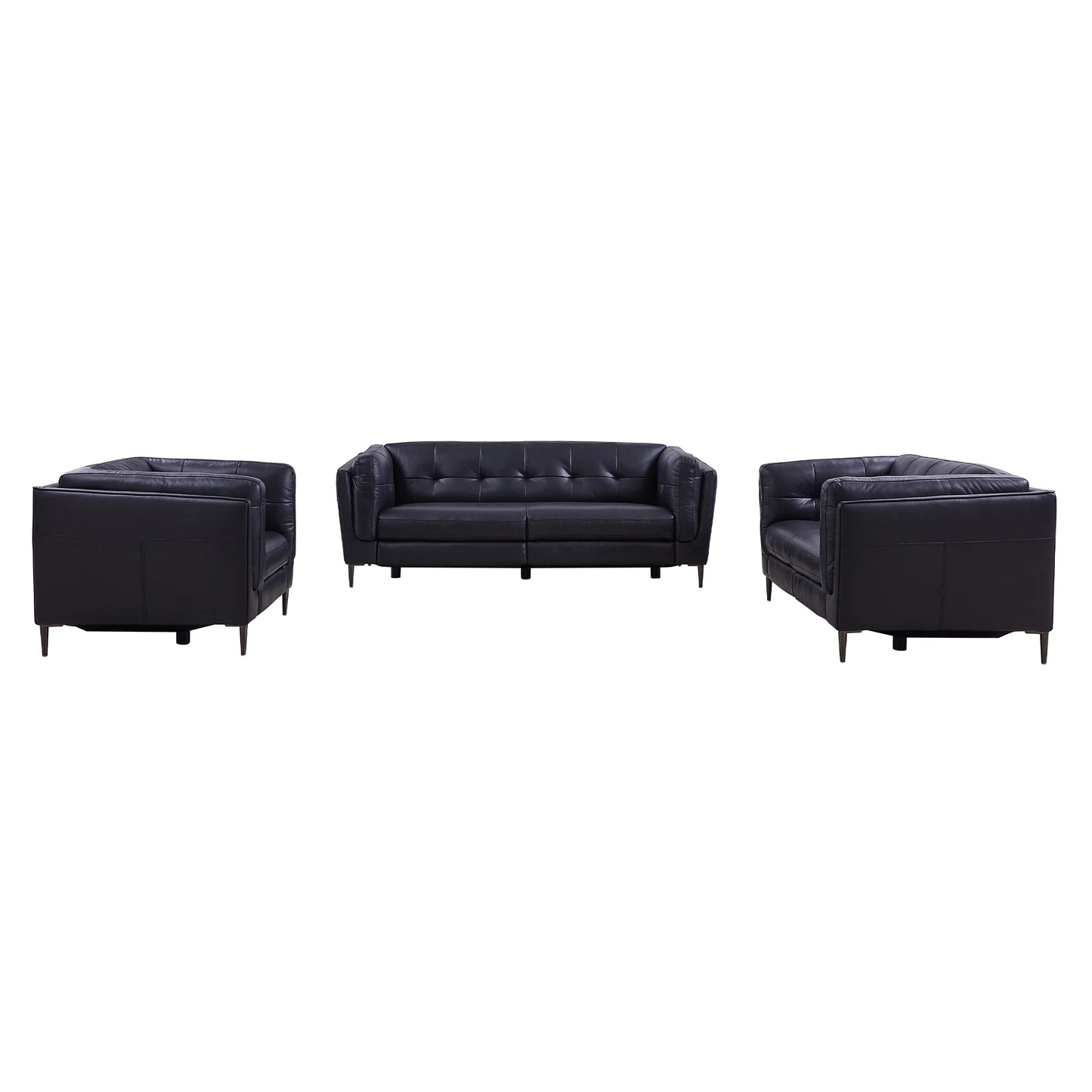 Primrose Navy Top Grain Leather Power Recliner Sofa