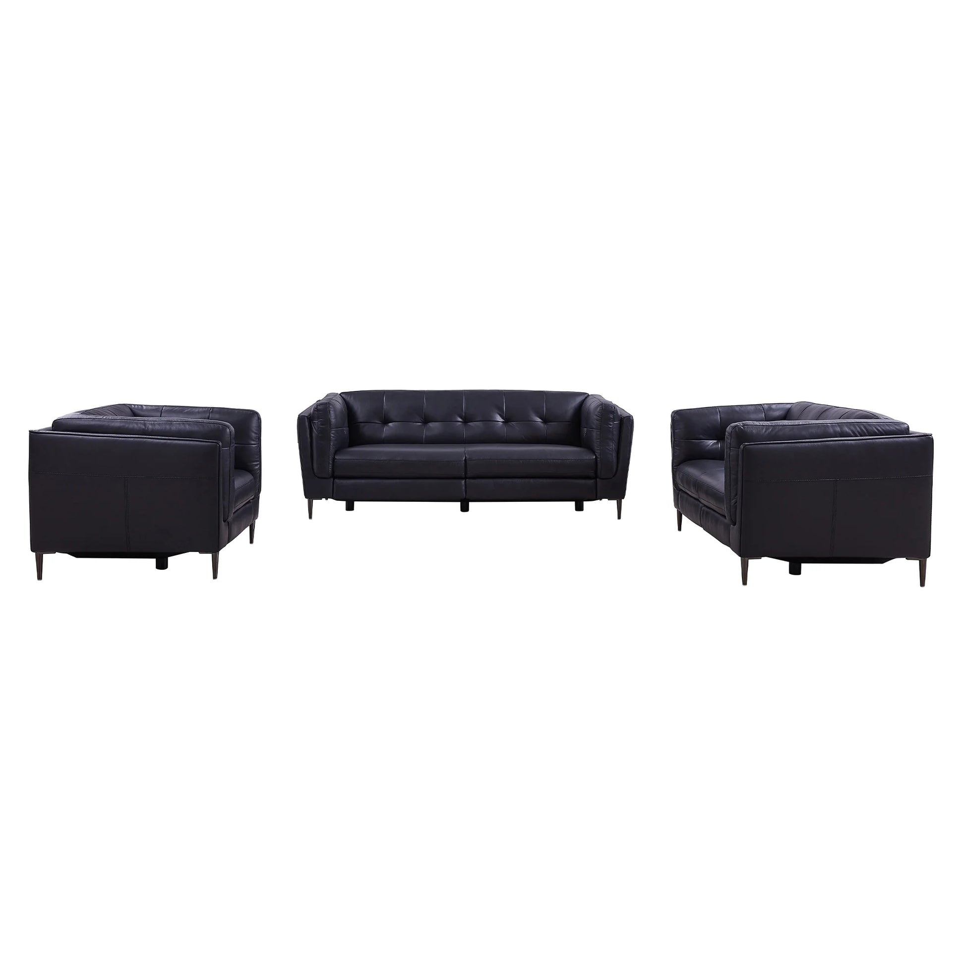 Primrose Navy Top Grain Leather Power Recliner Sofa
