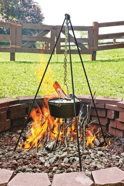 8 Quart Pre-Seasoned Cast Iron Camp Dutch Oven with Lid - Dual Handles - Use in the Oven, on the Stove, on the Grill or over the Campfire - Black