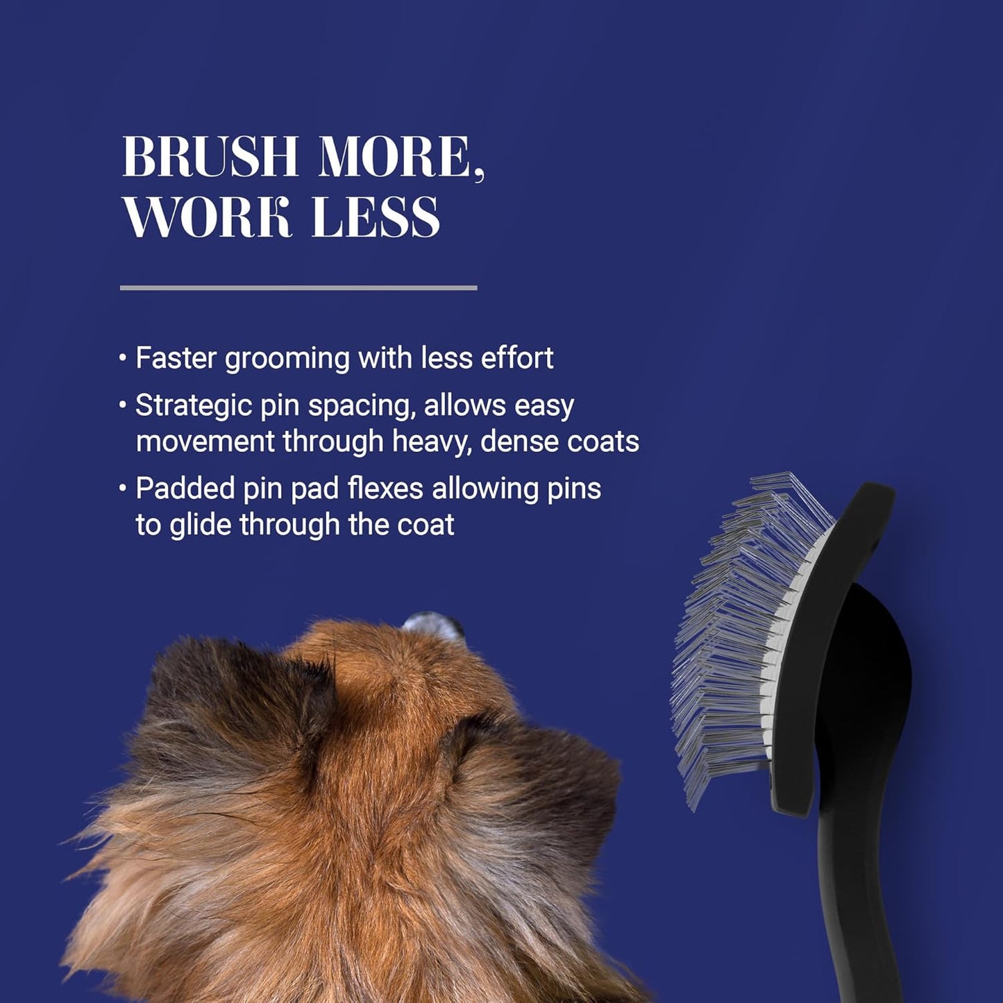 Baby K Dog Slicker Brush, Groom like a Professional, Fluff Detangle Style, Saves Time Energy, Black, Small