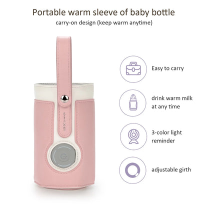 Intelligent Portable Bottle Warmer with Fast Charging and 3-Speed Temperature Control - Pink