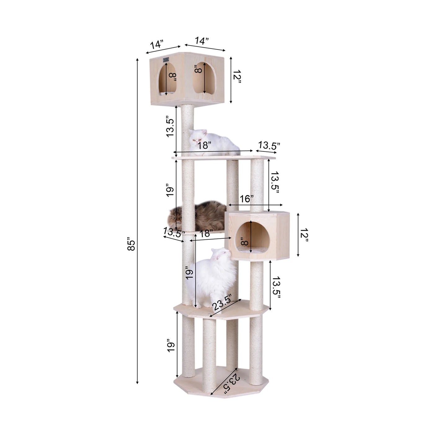Premium Pinus Sylvestris Wood,Real Wood Cat Tree S8502
