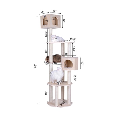 Premium Pinus Sylvestris Wood,Real Wood Cat Tree S8502