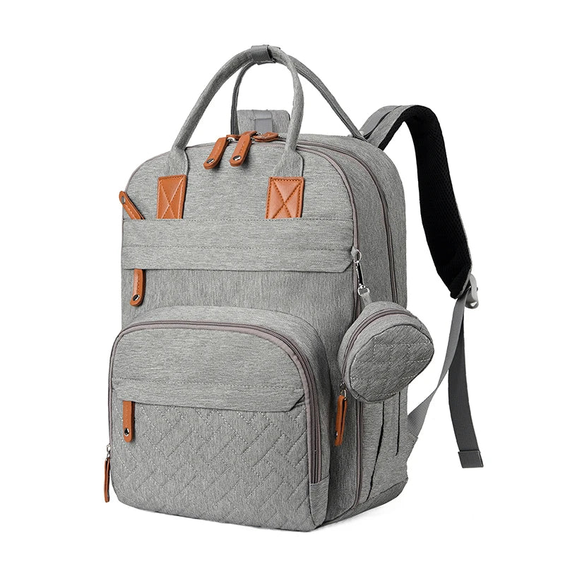 Premium Waterproof Diaper Backpack with Integrated Changing Station and Stroller Straps for Parents