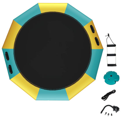 Goplus 12FT Inflatable Water Bouncer Splash Padded Water Trampoline