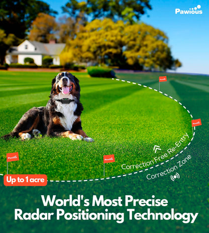 Wireless Dog Containment System - 3 Dog Package, High Precision Wireless Fence for Up to 5 Acres with Real-Time Distance Monitoring