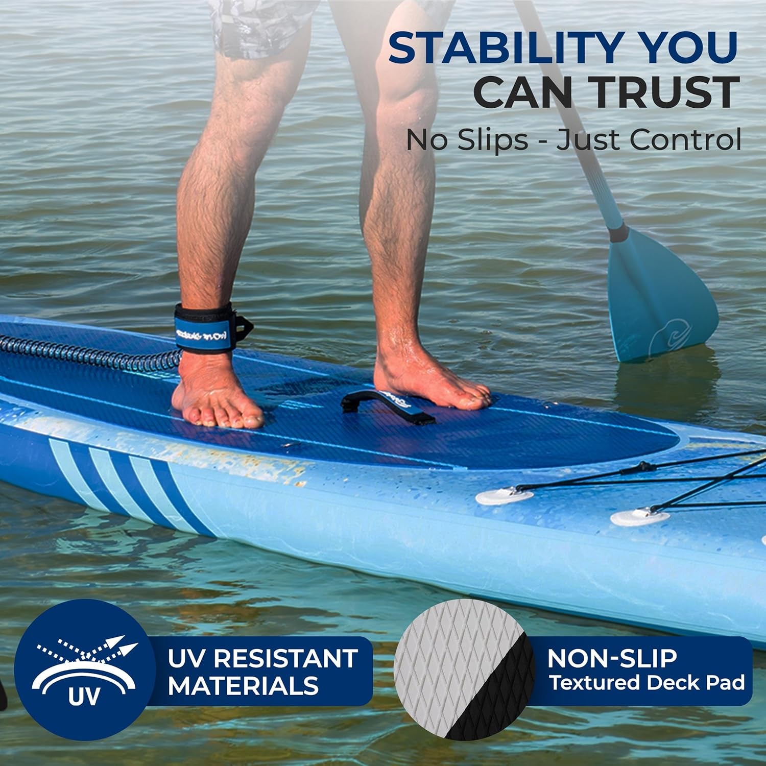 Premium Inflatable Stand-Up Paddle Board with Essential Accessories – Wide and Stable Design Featuring Non-Slip EVA Deck Pad for All Skill Levels, 350 lbs Capacity