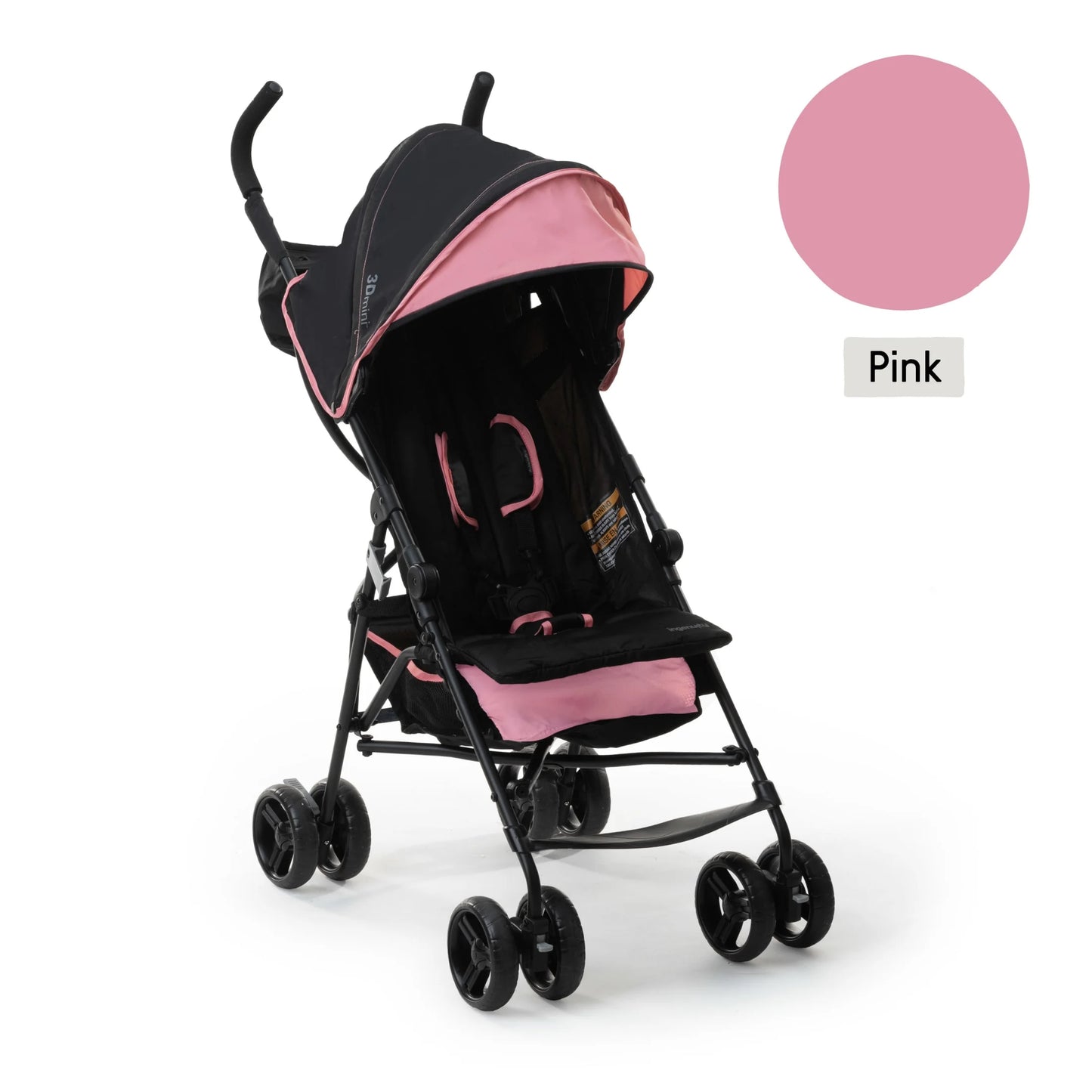 Summer 3D Mini Lightweight Umbrella Stroller - Compact Folding Design, Reclining Seat, Canopy, Supports Up to 45 Pounds, Ideal for Travel, Pink