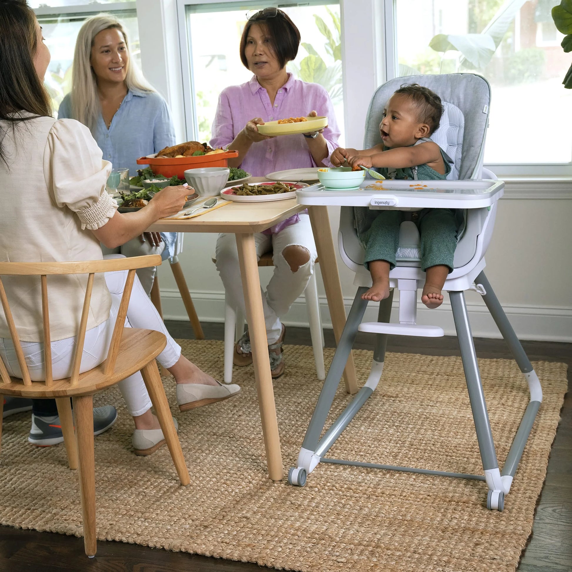 Beanstalk 6-in-1 Convertible High Chair and Booster Seat for Infants to Age 5 - Ray
