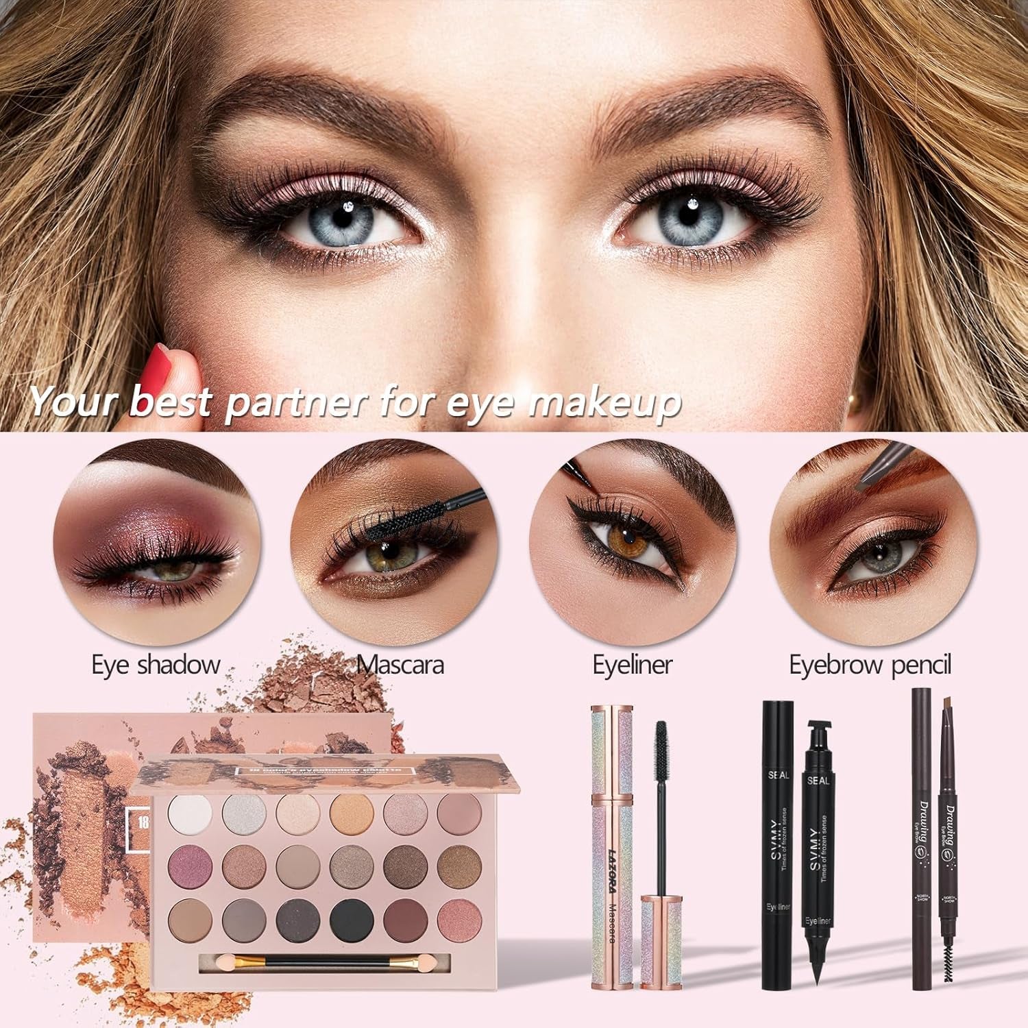 All in One Makeup Kit for Women Multi-Purpose Makeup Set - Eyeshadow Palette, Concealer Foundation Adult Professional and Beginner Portable Full Trunk Makeup Kits Women'S Full Kit