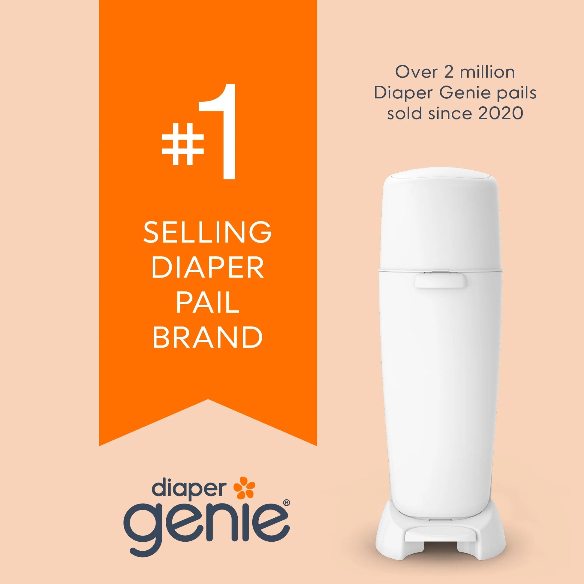 Premium White Gift Set: Includes 1 Diaper Pail and 48 Convenient Refill Bags