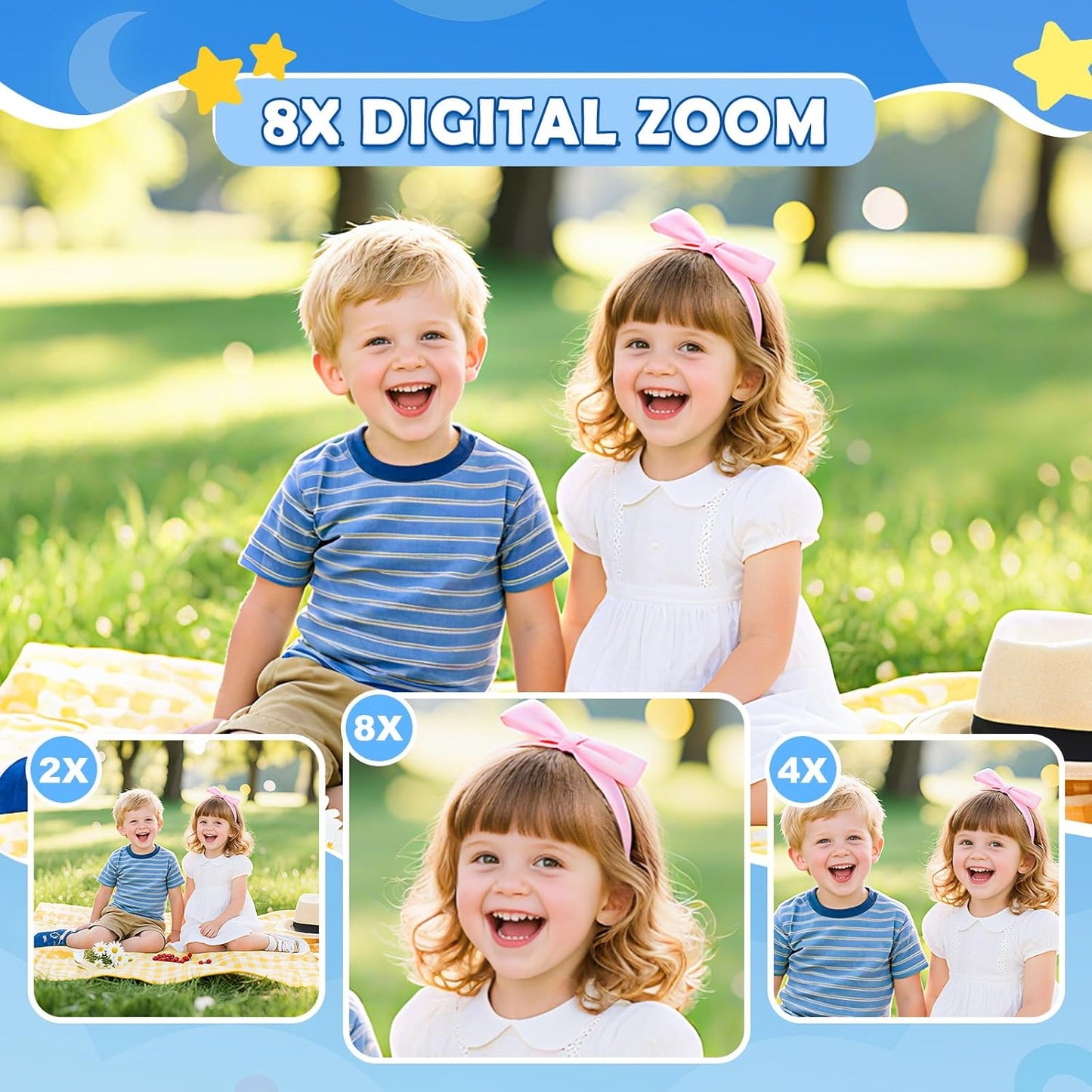 HD Digital Video Camera for Kids with 32GB SD Card - Ideal Christmas and Birthday Gift for Ages 3-9 (Blue)