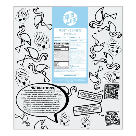 Frosting Sheets Premium 8.5“ X 11“ – 24 Count – White Edible Icing Sheets - Kosher Certified