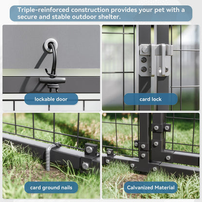 Dog Kennel Outdoor Heavy Duty Chicken Run with Rain Cover