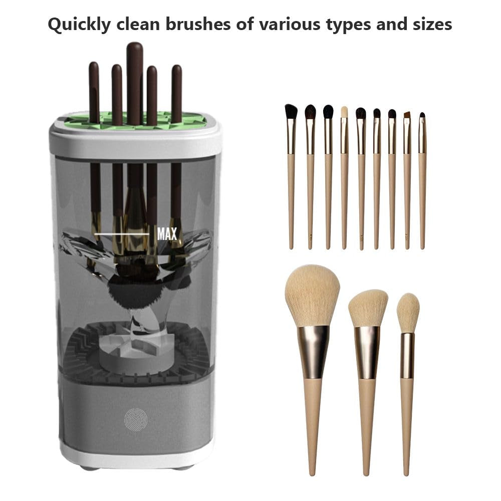 Makeup Brush Cleaner,  Premium Electric Makeup Brush and Sponge Cleaner Machine Super-Fast Dry and Deep Clean, Automatic Makeup Brush Cleaner Solution for Makeup Brushes & Tools