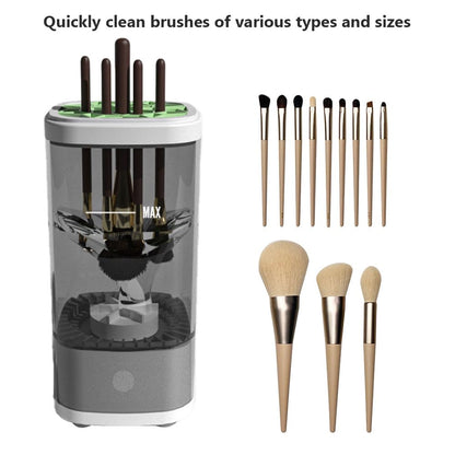 Makeup Brush Cleaner,  Premium Electric Makeup Brush and Sponge Cleaner Machine Super-Fast Dry and Deep Clean, Automatic Makeup Brush Cleaner Solution for Makeup Brushes & Tools