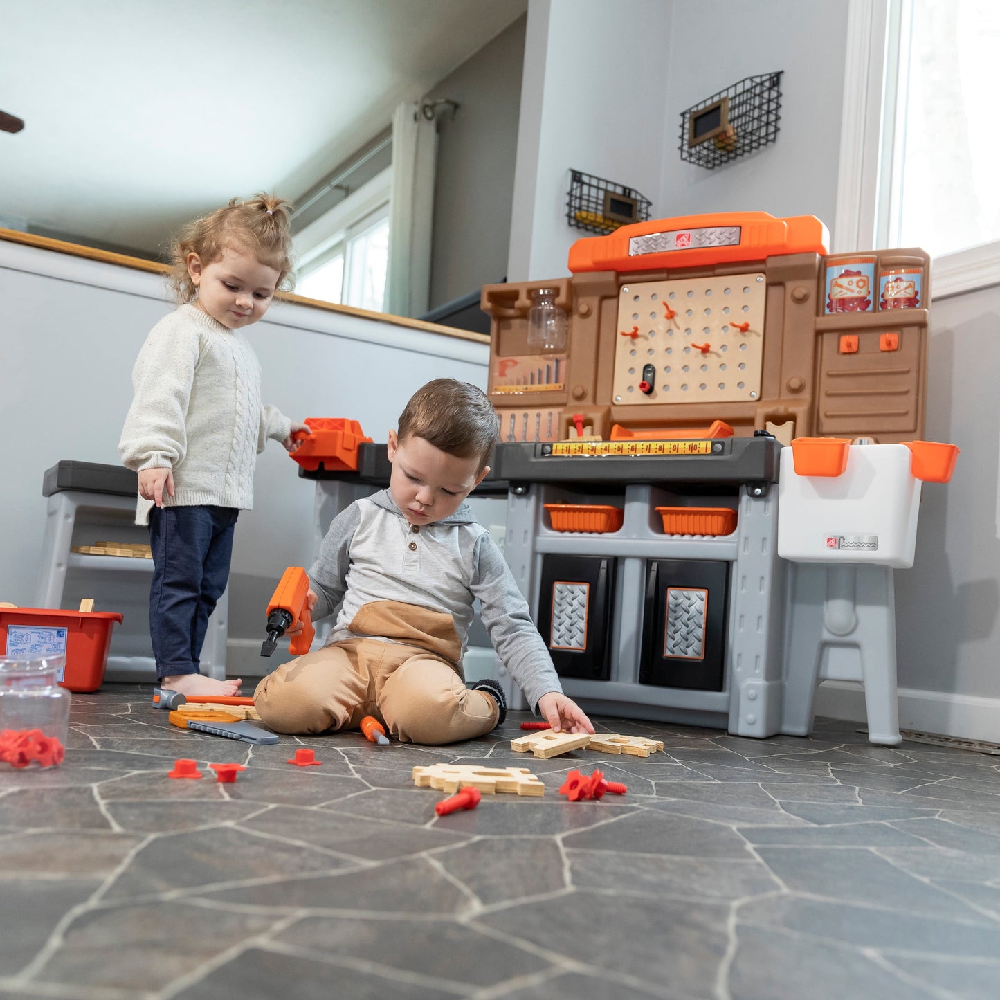 Toddler Workshop Utility Bench with 76-Piece Tool Set