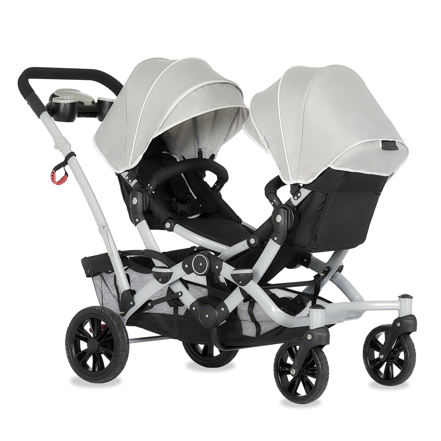 Track Tandem Stroller - Face-to-Face Design in Light Grey