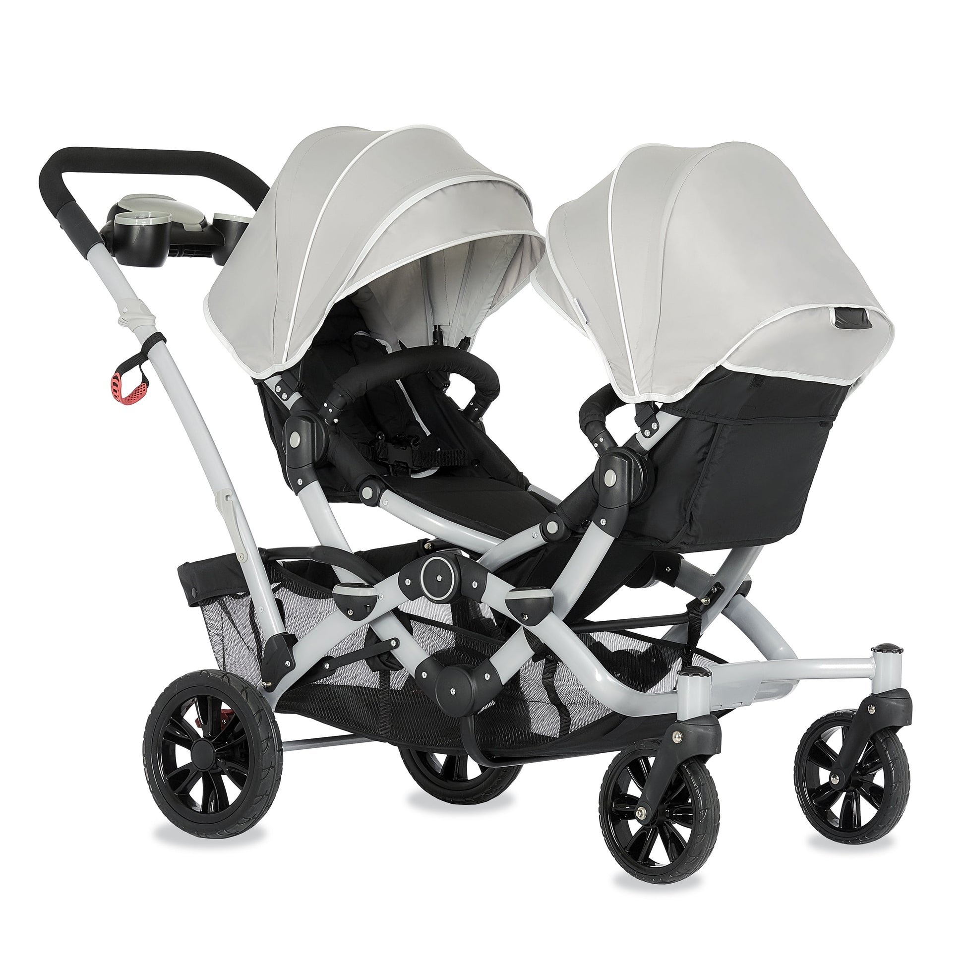 Track Tandem Stroller - Face-to-Face Design in Light Grey