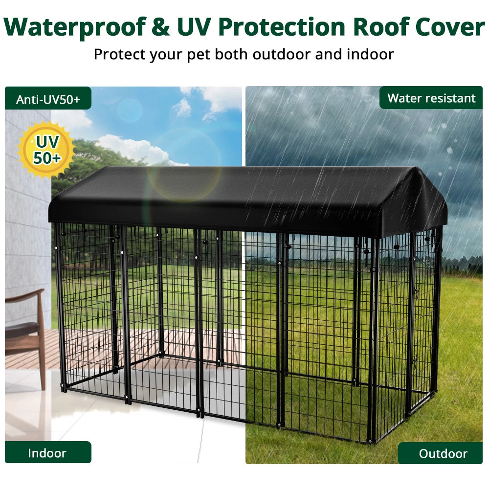 Pawgiant Oversized Large Dog Kennel Outdoor Anti-Uv Dog Playpen House Fence Pet Crate US