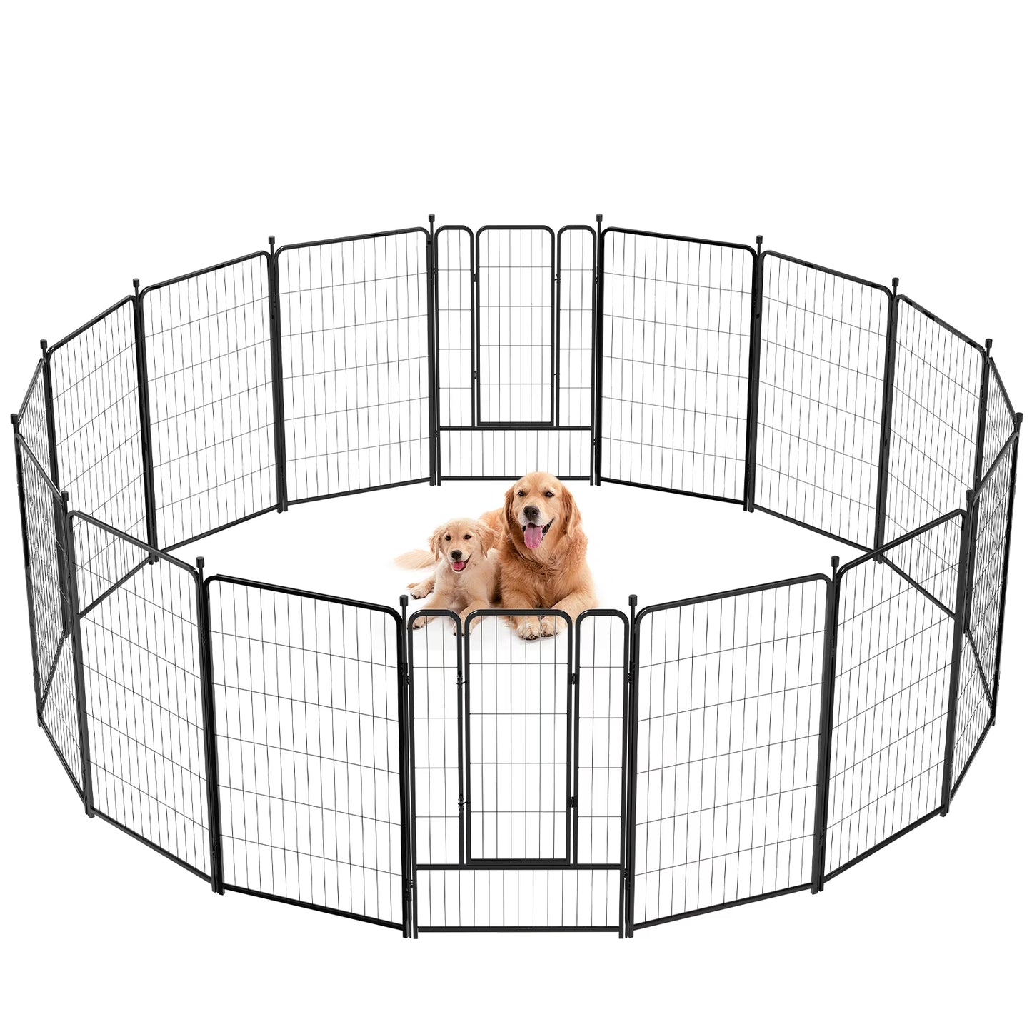 45″ Tall 16 Panels Heavy Duty Metal Dog Playpen for Exercise Outdoor Indoor Fence, Black