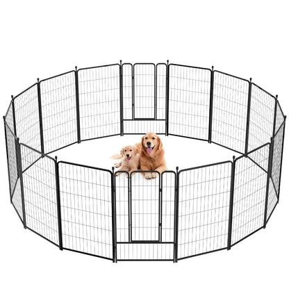 45″ Tall 16 Panels Heavy Duty Metal Dog Playpen for Exercise Outdoor Indoor Fence, Black