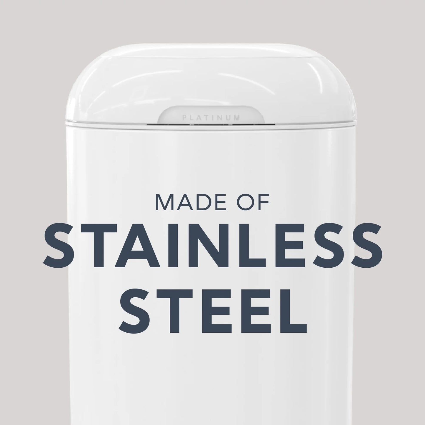 Platinum White Stainless Steel Diaper Disposal System with 18 Roll Bags for Infants
