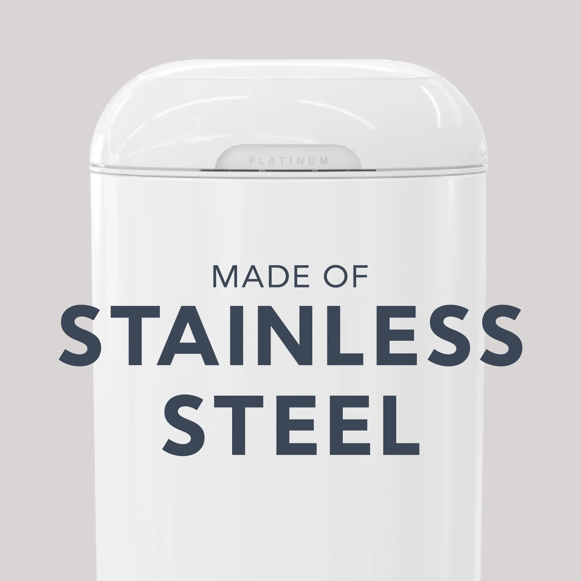 Platinum White Stainless Steel Diaper Disposal System with 18 Roll Bags for Infants