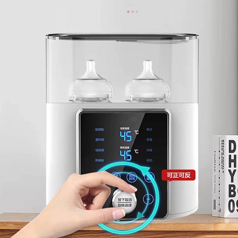 8-in-1 Professional Baby Bottle Warmer and Sterilizer with Timer for Breast Milk and Formula, Dual Bottle Capacity