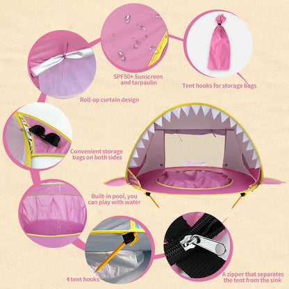 Portable UV-Protection Baby Beach Tent with Integrated Pool - Pop-Up Sun Shelter for Children
