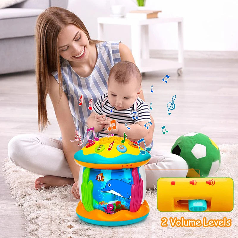 Ocean Light Rotary Projector Musical Toy for Infants Aged 1-3 Years - Montessori-Inspired Early Educational Sensory Toy for Toddlers