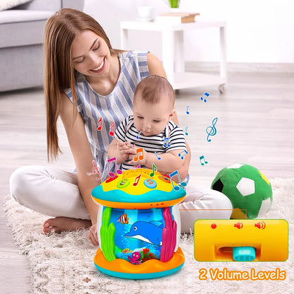 Ocean Light Rotary Projector Musical Toy for Infants Aged 1-3 Years - Montessori-Inspired Early Educational Sensory Toy for Toddlers