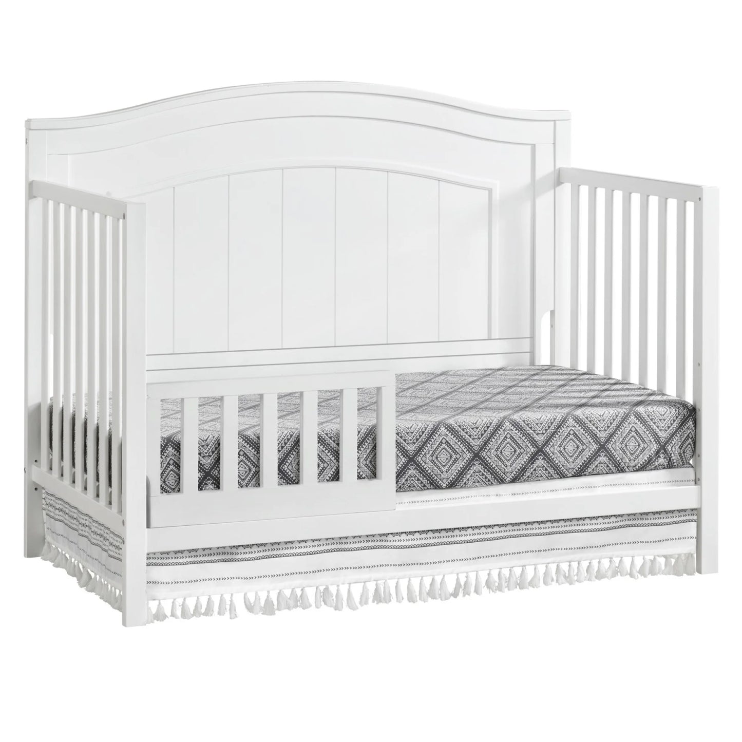 North Bay 4-in-1 Convertible Crib in Snow White - GREENGUARD Gold Certified Wood Construction